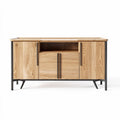 Wooden sideboard with metal legs and storage compartments 120 x 40 x 75cm