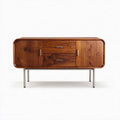 Wooden sideboard with metal legs and two doors and two drawers 120 x 45 x 70cm