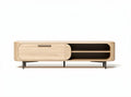 Modern white sideboard with four storage compartments and gold legs 200 x 40 x 50cm
