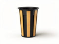 Wooden cylindrical trash can with slatted design for home office use 25 x 25 x 60cm