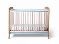 Wooden crib with soft mattress in pastel pink and blue finish 130 x 70 x 90cm