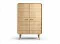 Wooden storage cabinet with four drawers and two doors 90 x 50 x 120cm