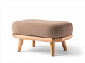 Brown upholstered ottoman with wooden legs 70 x 50 x 30cm