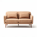Fabric two-seater sofa with wooden legs in beige color 150 x 80 x 70cm
