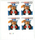 1998 22c Uncle Sam First Class Postage Stamps -(100 Stamps 5 Sheets)