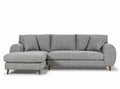 Modern sectional sofa with chaise lounge gray fabric upholstery 240 x 150 x 85cm