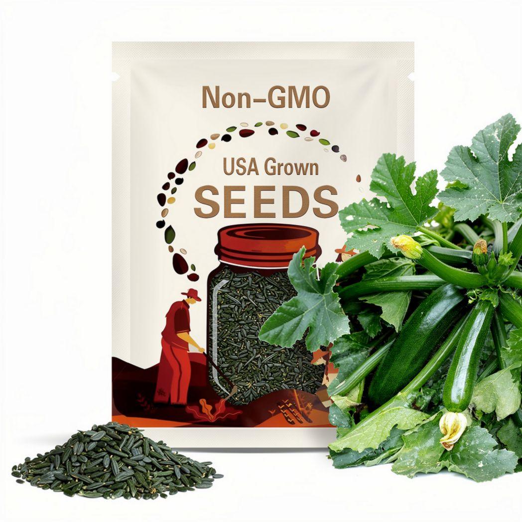 Dark Green Zucchini Squash Seeds 20 Ct Summer Vegetable Garden Heirloom NON-GMO