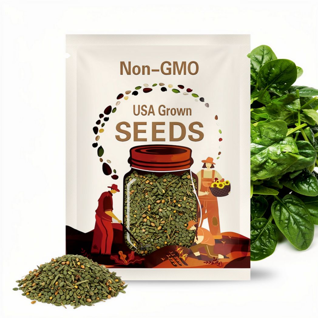 Spinach Seeds, Bloomsdale Spinach Seed, NON-GMO, Heirloom Seed, 100 Seed Pack